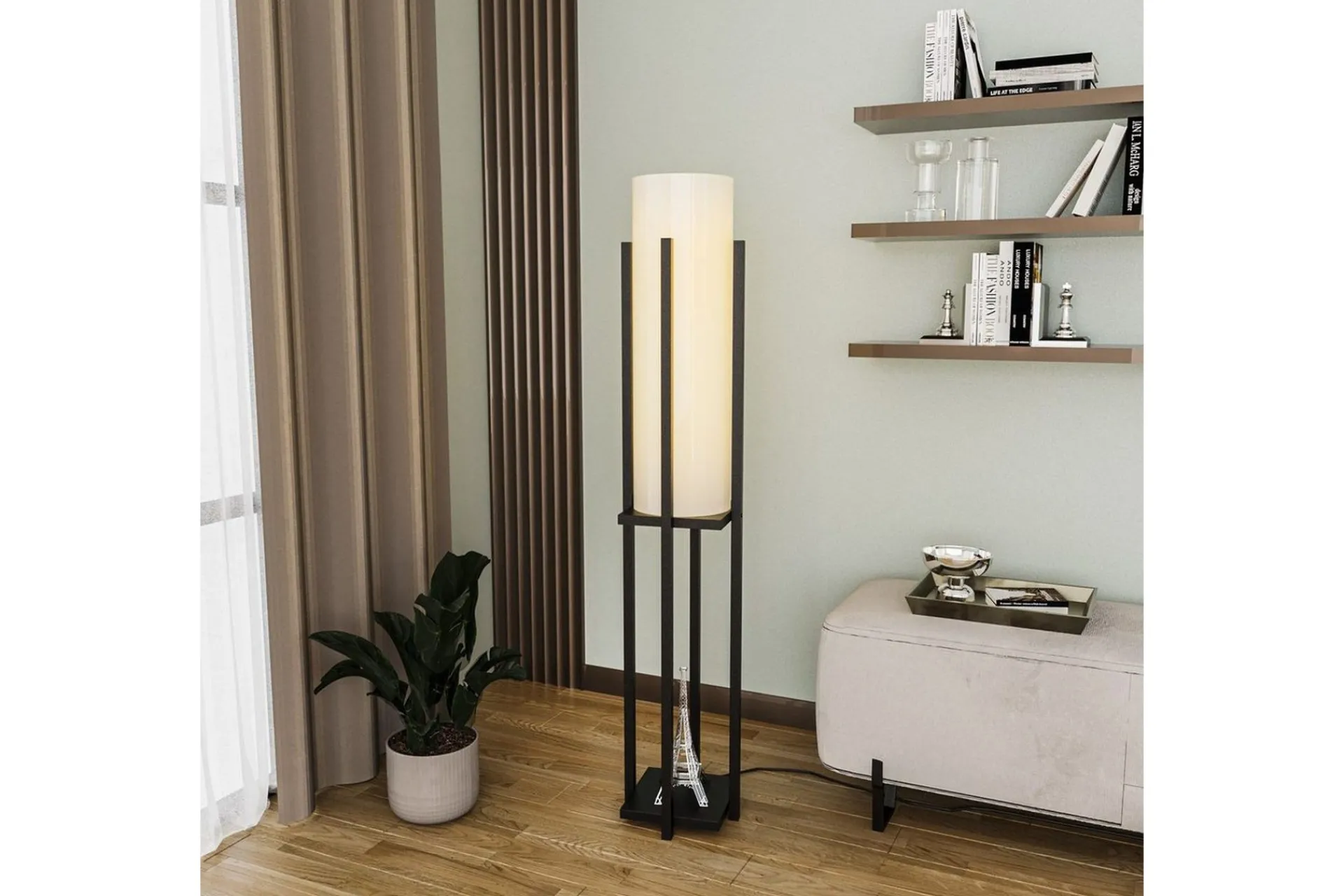 Stuelampe|Soveromslampe-Gulvlampe Ratmompe (Hyllehøyde: 60 cm) Svart Beige Svart,Beige
