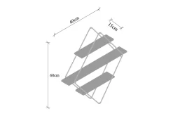 Vegghylle-Gylden lakk Vegghylle 60x15 cm 3 Hyller Svart