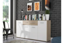 Sideboard & Skjenker-Haba Skjenk 34x162 cm Brun,Hvit
