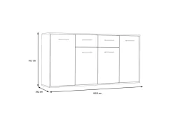 Sideboard & Skjenker-Haba Skjenk 34x162 cm Brun,Hvit