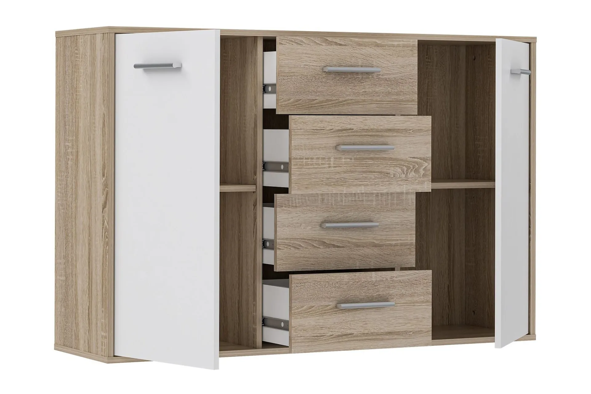 Sideboard & Skjenker-Haba Skjenk 34x123 cm Brun,Hvit