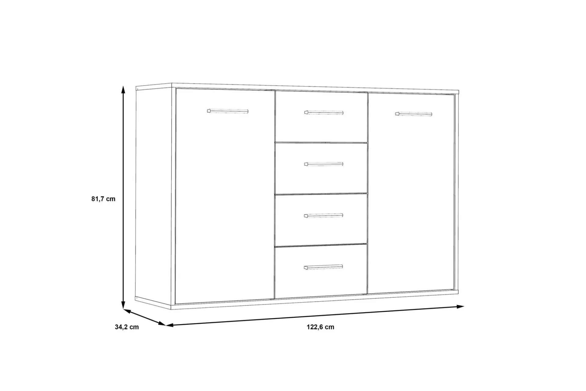 Sideboard & Skjenker-Haba Skjenk 34x123 cm Brun,Hvit
