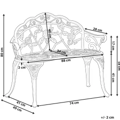 Benker-Hagebenk Piura 88 cm Aluminium Brun