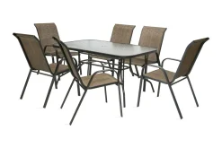 Hagegruppe DUBLIN bord og 6 stoler