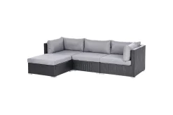 Loungesett|Loungesett-Hagehjørnesofa Sano Svart,Grey