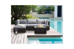 Loungesett|Loungesett-Hagehjørnesofa Sano Svart,Grey