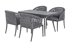 Spisegrupper Hage-Hagemøbelsett aluminium grå LIPARI Grey