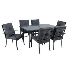 Hagemøbelsett HOME4YOU Bosler bord og 6 stoler