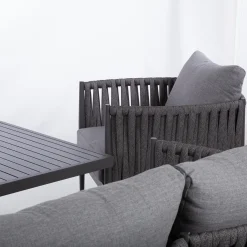 Veranda & Terrasse|Loungemøbler Salg-Hagemøbelsett HOME4YOU Bristol bord, sofa og 2 stoler Grå