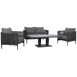Veranda & Terrasse|Loungemøbler Salg-Hagemøbelsett HOME4YOU Bristol bord, sofa og 2 stoler Grå