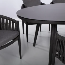Spisegrupper Hage-Hagemøbelsett HOME4YOU Bristol bord og 6 stoler Grå