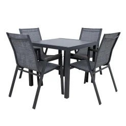 Hagemøbelsett HOME4YOU Delgado bord og 4 stoler