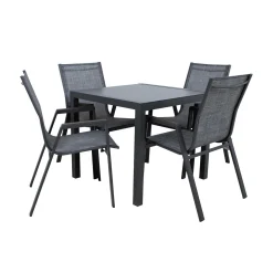 Hagemøbelsett HOME4YOU Delgado bord og 4 stoler