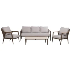 Hagemøbelsett HOME4YOU Delia bord, sofa og 2 stoler