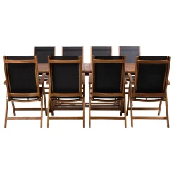Hagemøbelsett HOME4YOU Fabiola bord og 8 stoler