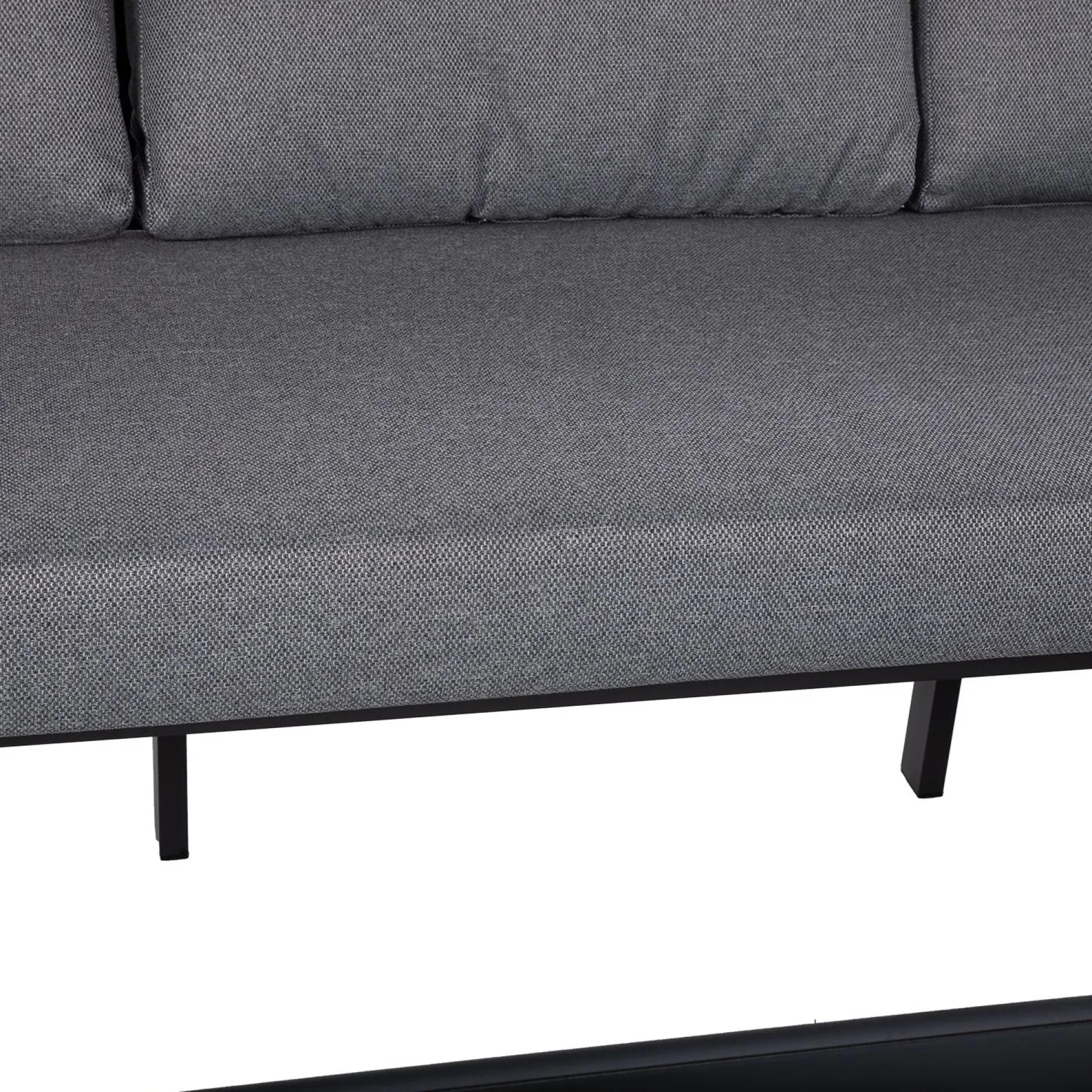 Hagemøbelsett HOME4YOU Lona bord, sofa og 2 stoler grå/svart