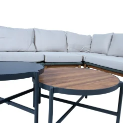 Hagemøbelsett HOME4YOU Tuxedo hjørnesofa og 2 bord