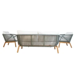 Cafesett|Balkonggrupper-Hagemøbelsett HOME4YOU Tuxedo bord, sofa og 2 stoler Grønn