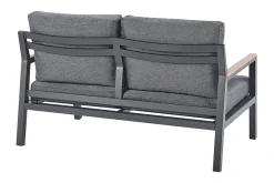 Veranda & Terrasse|Loungesett-Hagemøbelsett 4-seters mørkegrå DELIA Svart