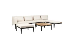 Loungesett|Loungesett-Hagesofagruppe med bord 4-seters Bracciano Beige,Brun,Svart