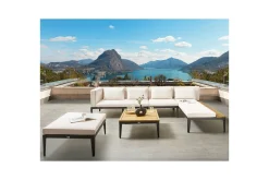 Loungesett|Loungesett-Hagesofagruppe med bord 4-seters Bracciano Beige,Brun,Svart