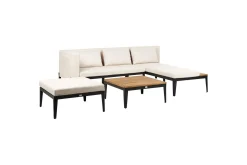 Loungesett|Loungesett-Hagesofagruppe med bord 3-seters Bracciano Beige,Brun,Svart