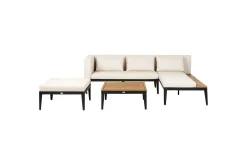 Loungesett|Loungesett-Hagesofagruppe med bord 3-seters Bracciano Beige,Brun,Svart