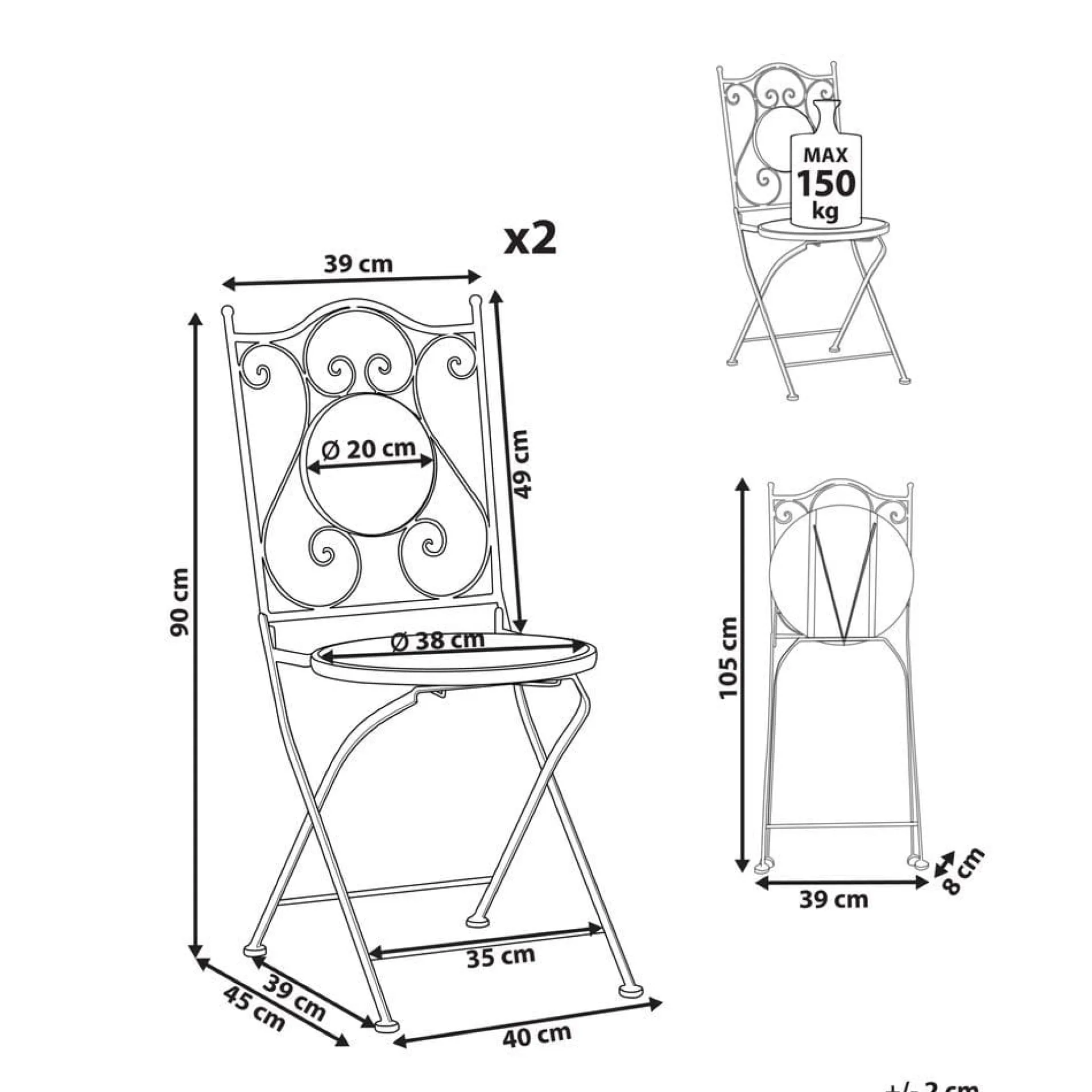 Hagestol Comiso 2-pakning