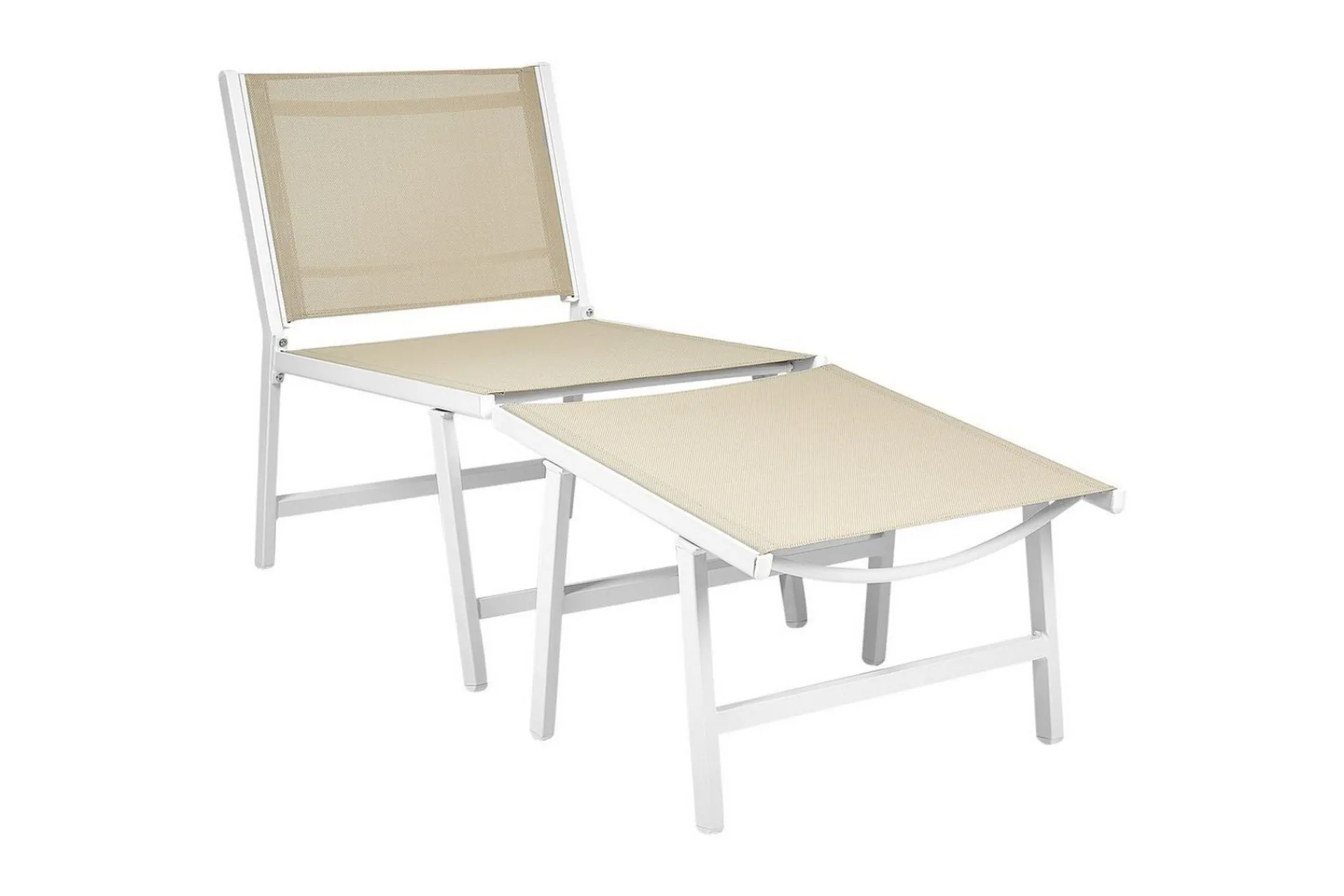 Utelenestoler|Loungestol Ute-Hagestol sett med 2 Marceddi Beige,Hvit