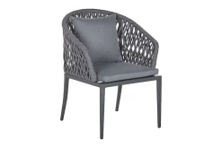 Balkongstoler|Balkongmøbler-Hagestol 2 stk aluminium grå LIPARI Grey