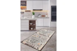 Moderne Tepper-Hall Matte Fincan - Ecru (80 x 300) Ecru/Flerfarget