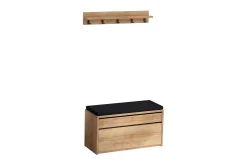 Møbelsett Til Gang & Entre|Gangoppbevaring-Hall Stand Eik|Svart Natur,Svart