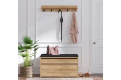 Møbelsett Til Gang & Entre|Gangoppbevaring-Hall Stand Eik|Svart Natur,Svart