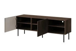 Hammarstrand Ribbet TV-benk mørkt tre med oppbevaring – 42 cm dyp, 150 cm bred, 58 cm høy