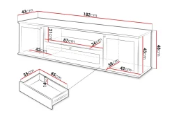 Tv-Benk & Mediabenk-Hammerdal TV-benk 182 cm Hvit,Eik