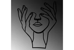 Hand Face Veggdekor