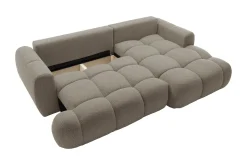 Sofa Med Sjeselong|2 Seter Sofa-Handu Sovesofa med Sjeselong 3-seter i Bouclé Beige