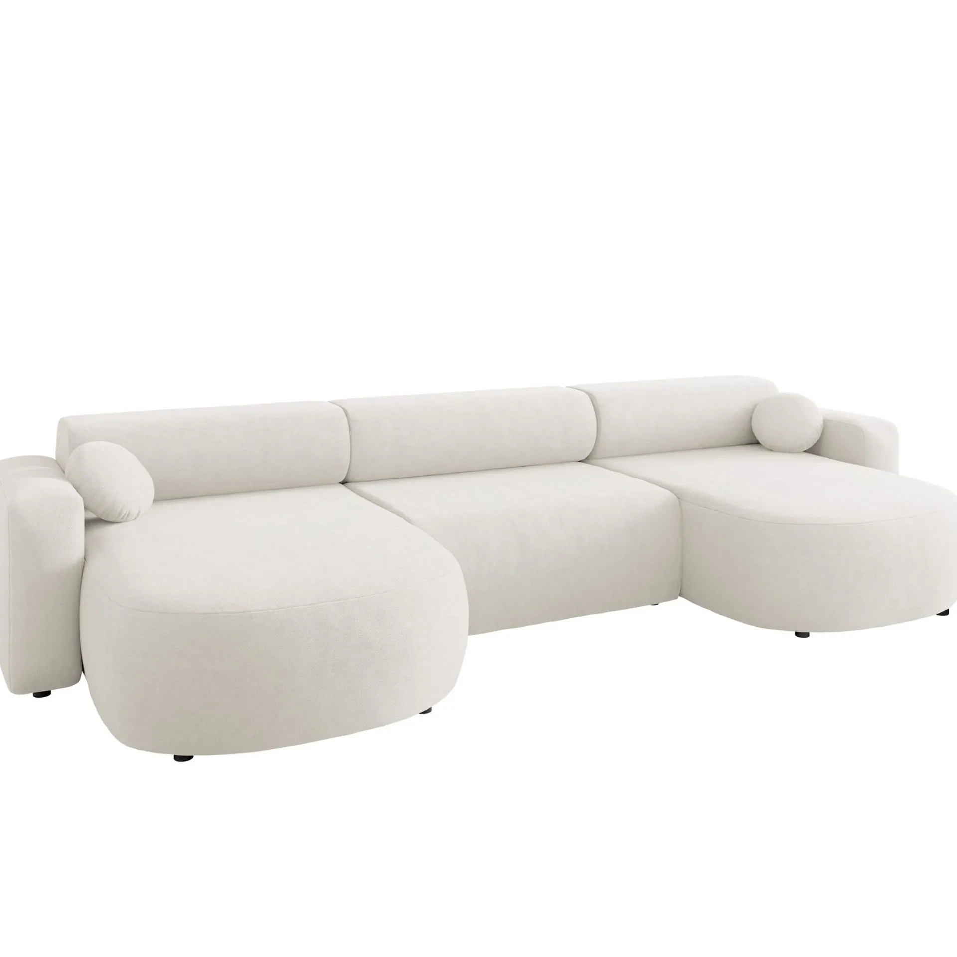 Sovesofaer-Hanish Sovesofa med dobbel sjeselong 5-seter Hvit
