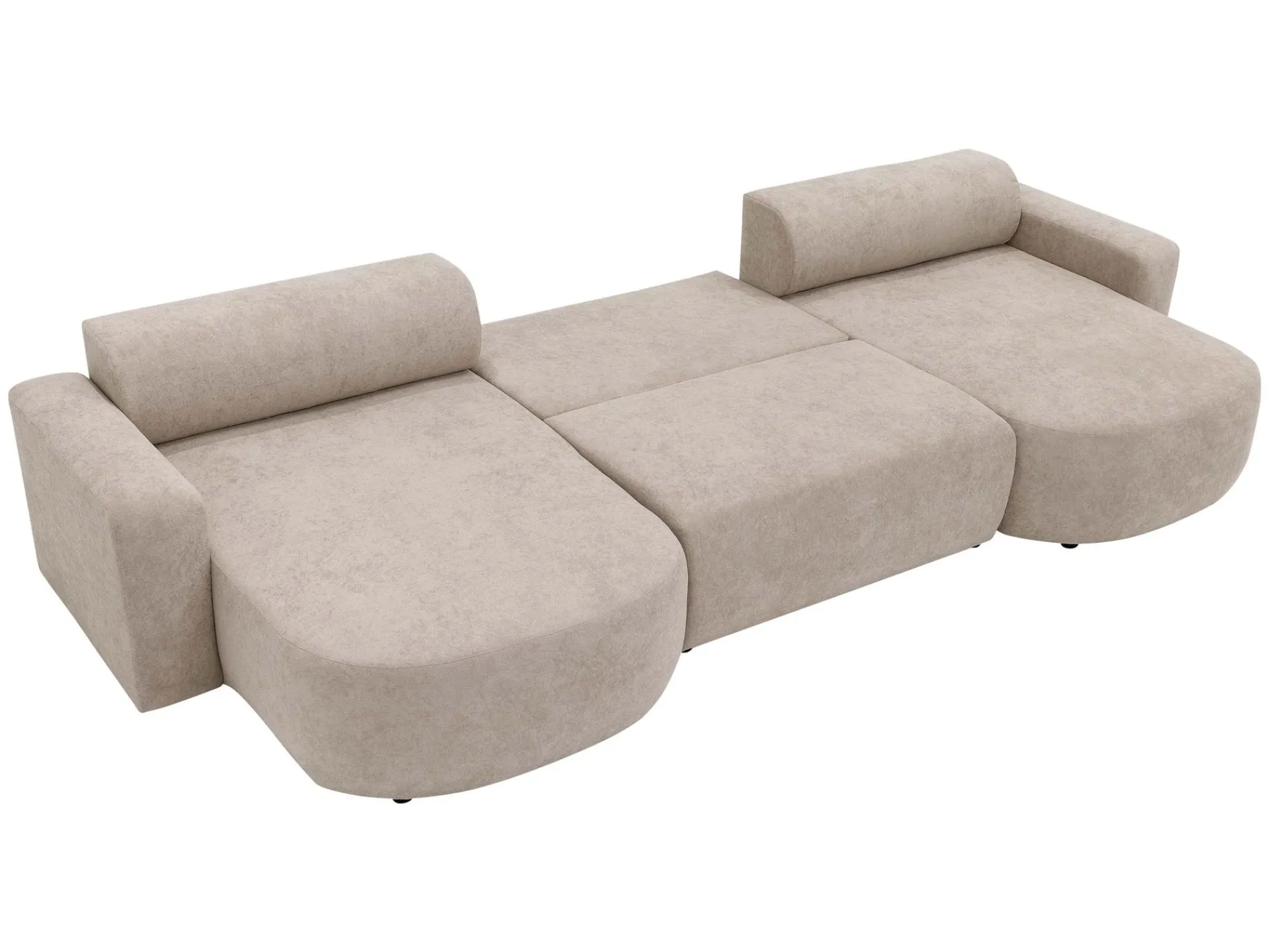 Sovesofaer-Hanish Sovesofa med dobbel sjeselong 5-seter Hvit