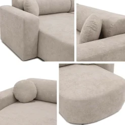 Sovesofaer-Hanish Sovesofa med dobbel sjeselong 5-seter Hvit