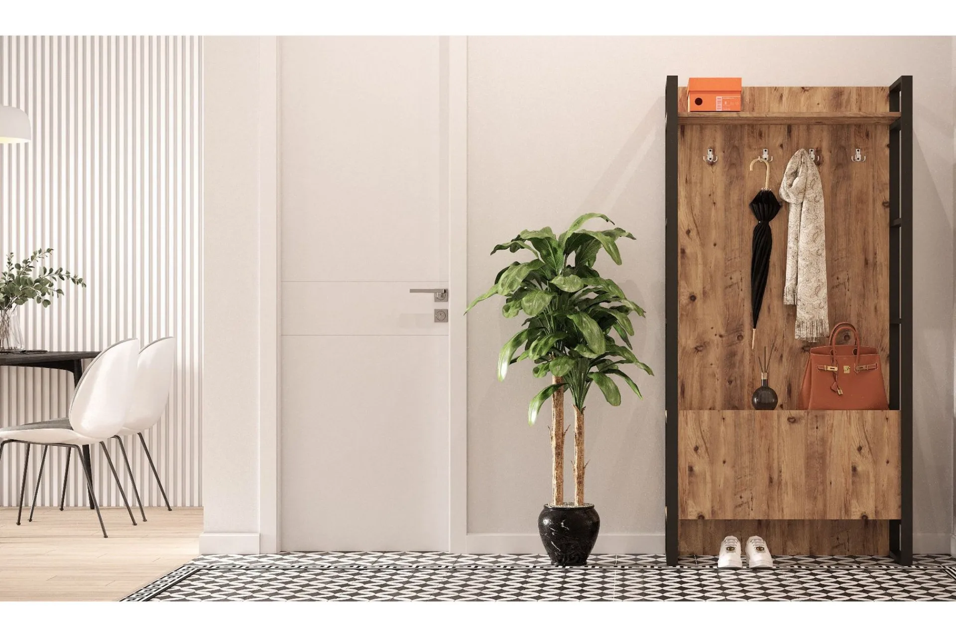 Møbelsett Til Gang & Entre|Møbelsett Til Gang & Entre-Hardyng Hallmöbelset 34x90 cm Dobbel Venstre Natur