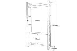 Hardyng Hallmöbelset 34x90 cm Venstre