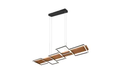 Trio Lighting Kjøkkenlampe|Taklampe-Harper LED-Pendellampe Mattsvart/Tre