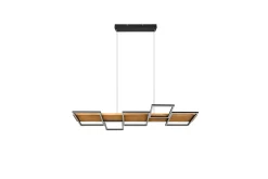 Trio Lighting Kjøkkenlampe|Taklampe-Harper LED-Pendellampe Mattsvart/Tre