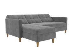 Dorel Home Velour Sofa & Fløyel Sofa-Hartford 3-sits Divansovesofa Grå
