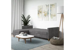 Dorel Home Velour Sofa & Fløyel Sofa-Hartford 3-sits Divansovesofa Grå