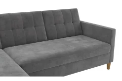 Dorel Home Velour Sofa & Fløyel Sofa-Hartford 3-sits Divansovesofa Grå