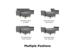 Dorel Home Velour Sofa & Fløyel Sofa-Hartford 3-sits Divansovesofa Grå