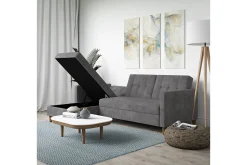 Dorel Home Velour Sofa & Fløyel Sofa-Hartford 3-sits Divansovesofa Grå