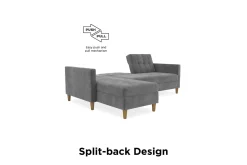 Dorel Home Velour Sofa & Fløyel Sofa-Hartford 3-sits Divansovesofa Grå